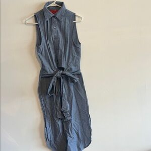 Elegant Sleeveless Denim Midi Dress